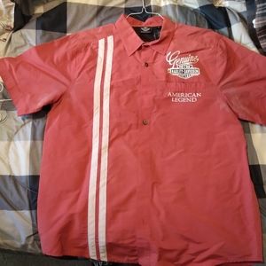 Genuine Harley Davidson American Legend Racing Button Down Short Sleeve Shirt